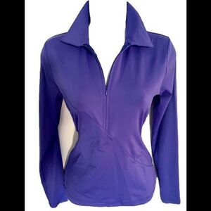 Lija Quarter Zip Golf Top -XS purple.  Nylon spandex
